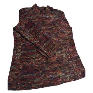 Susan Graver Women's Top Sz XL Weekend Knit Zipper Multi-Colored Pockets